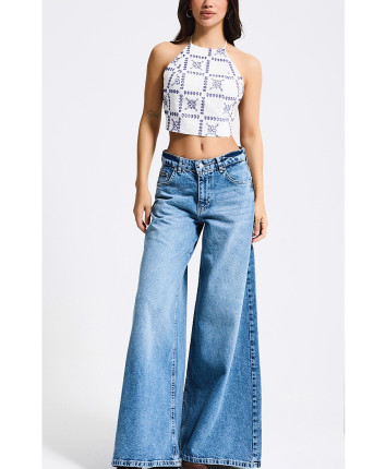 Pantaloni denim dame 3708-4S6 Albastru