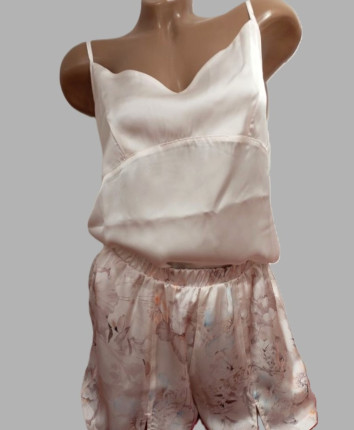 Pijama-sort dame M23621 Bej-print flori