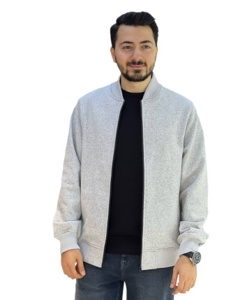 Cardigan barbati cu fermoar 243518 Alb