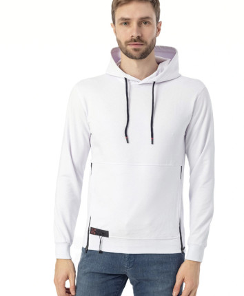 Hanorac barbati cu gluga 222552 Alb