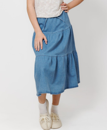 Fusta denim fete 154-1776.1 Albastru deschis