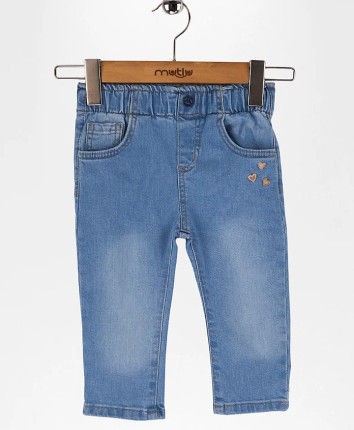 Pantaloni denim fete 151-1806.1 Albastru deschis