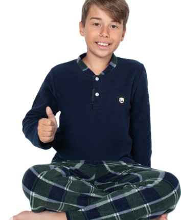 Pijama-pantaloni baieti 1100 Albastru