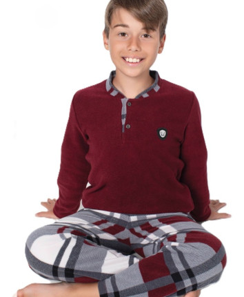Pijama-pantaloni baieti 1100 Bordo