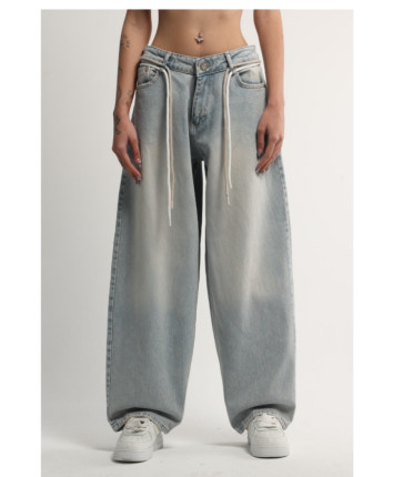 Pantaloni dame denim 52412 Albastru deschis