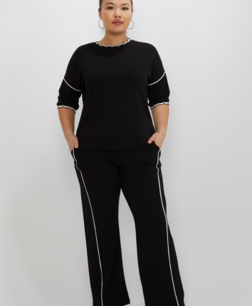 Costum dame - tricou, pantaloni 17865 Negru