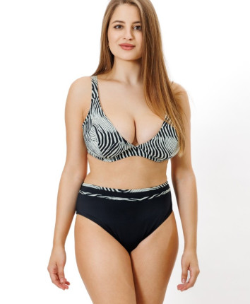 Costum de baie dame separat X56722 Negru-Alb
