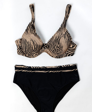 Costum de baie dame separat X56722 Negru-Bej
