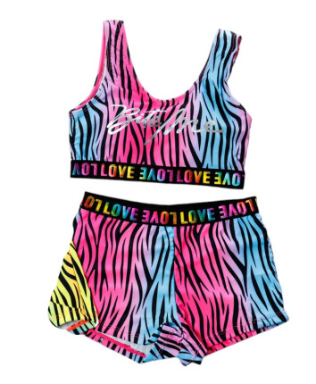 Costum de baie fete separat 6114 Roz-Albastru