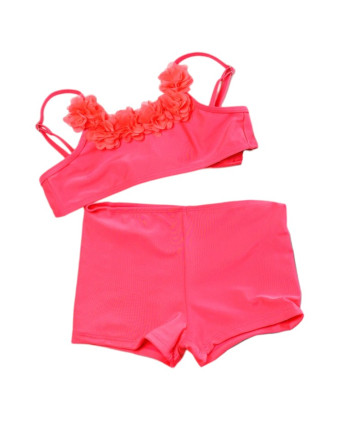 Costum de baie fete separat 8789 Roz