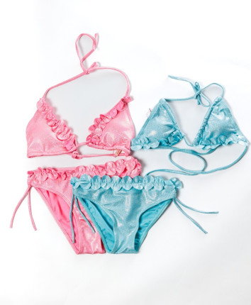 Costum de baie fete separat LJ2322 Roz