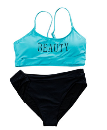 Costum de baie fete separat 8825 Albastru-Negru