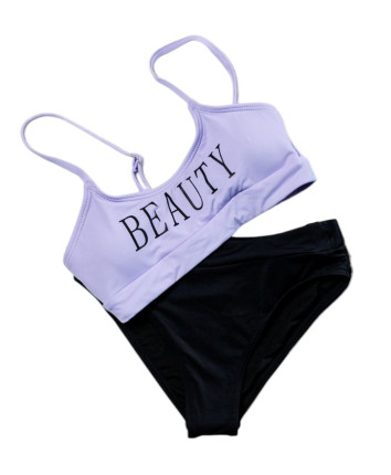 Costum de baie fete separat 8825 Violet-Negru