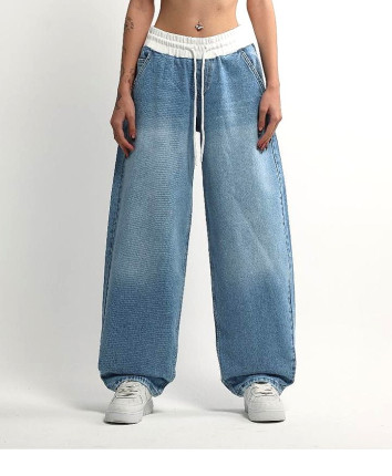 Pantaloni dame denim 52591 Albastru deschis