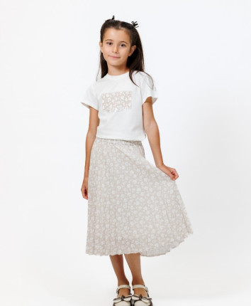 Set fete - tricou, fusta 956-2717.1 Bej