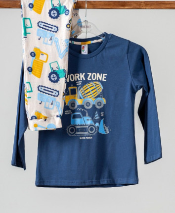 Pijama-pantaloni baieti 16900-4 Albastru inchis