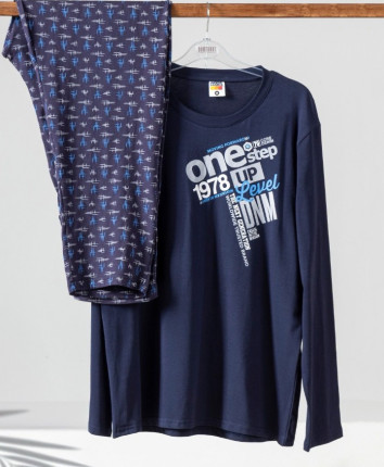 Pijama-pantaloni barbati 18900-4 Albastru inchis