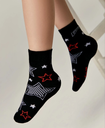 Sosete copii SOF-TIKI 21C-13 Negru-rosu 598