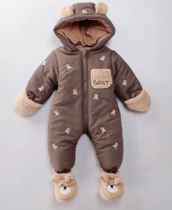 Salopeta cu ciupici baby M50115 Cafeniu