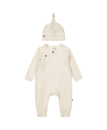 Set baby - salopeta, caciula WN1240 Ivory