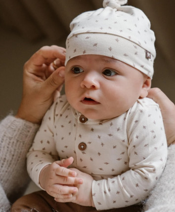 Set baby - body, pantaloni, caciula WN1241 Cafeniu