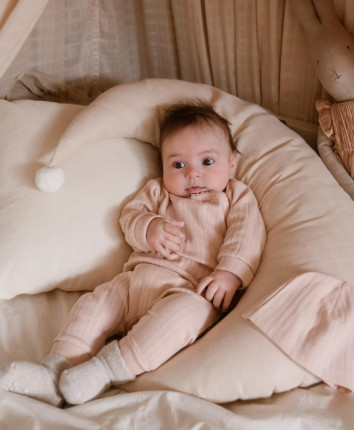 Costum baby - hanorac, pantaloni, caciula WN1206 Roz deschis