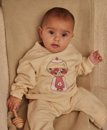 Costum baby - hanorac, pantaloni O56382-35 Ivory