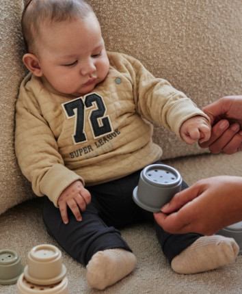 Costum baby - hanorac, pantaloni O56595-35 Bej