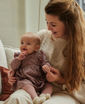 Set baby - rochie, pantaloni O56425-31 Violet deschis