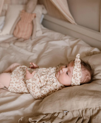 Set baby - rochie, pantaloni, bentita WN1211 Ivory