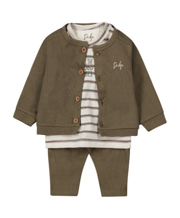 Set baby - tricou, cardigan, pantaloni WN1287 / Verde