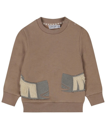 Hanorac baieti O56574-35 Cafeniu