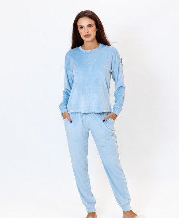 Pijama-pantaloni dame TC23560 Albastru deschis