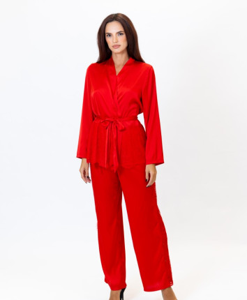 Pijama-pantaloni dame M23657 Rosu