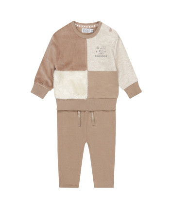 Set baieti - tricou, pantaloni O56551-35 Cafeniu