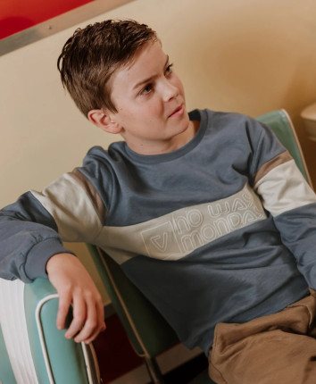 Pulover baieti O56175-1 Albastru