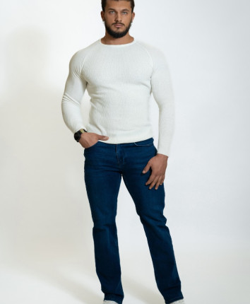 Pantaloni barbati denim 5360-04-02 Albastru inchis