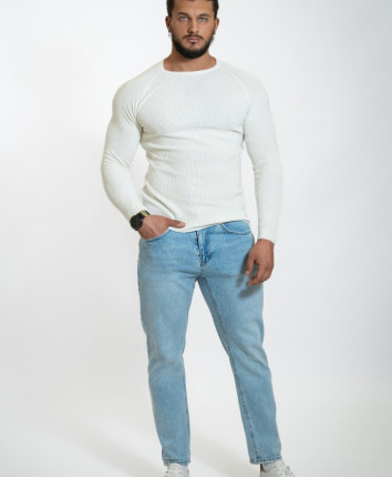 Pantaloni barbati denim 80421 Albastru deschis