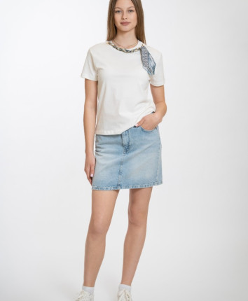 Fusta denim dame 3729-4S6 Albastru deschis