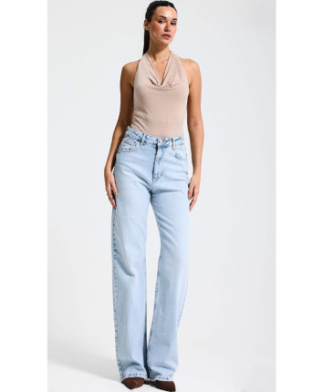 Pantaloni denim dame 3421-4S6 Albastru deschis