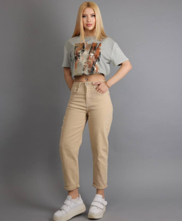 Pantaloni dame denim 53007 Bej