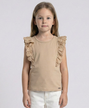 Tricou fete 556-9609.1 Bej inchis