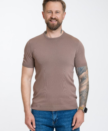 Tricou barbati 55109 Bej inchis