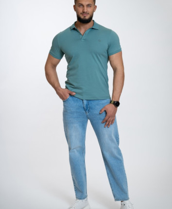 Pantaloni barbati denim 81062 Albastru deschis