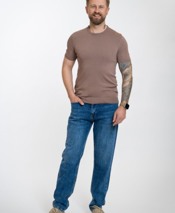 Pantaloni barbati denim 81088 Albastru inchis