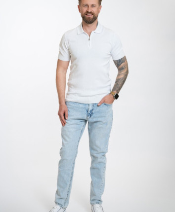 Pantaloni barbati denim 81095 Albastru deschis