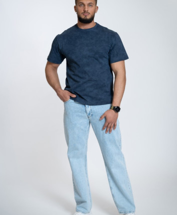 Pantaloni barbati denim 81100 Albastru deschis