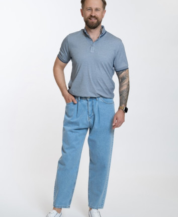 Pantaloni barbati denim 81201 Albastru deschis