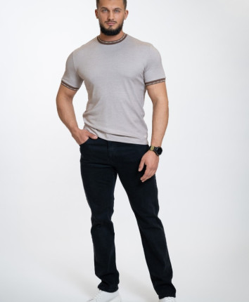 Pantaloni barbati denim 81297 Negru