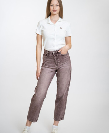 Pantaloni denim dame 3066-4S6 Cafeniu